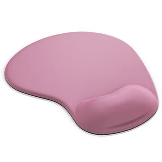 CSL Mauspad mit Gelkissen & Handgelenkauflage, Komfort Office Mousepad, dunkelrosa