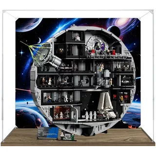 Acryl-Vitrine für Lego 75419 Todesstern-Planetenmodell, 3 mm staubdichte Schaukasten, Vitrine kompatibel mit Lego 75419 (Modell nicht im Lieferumfang enthalten) (Hintergrund 3 mm B)