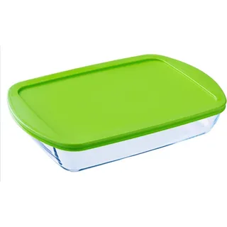 Pyrex FTE RECT PX Ofenform, 40 x 27 cm, 4,5 l, aus Borosilikatglas, Grün