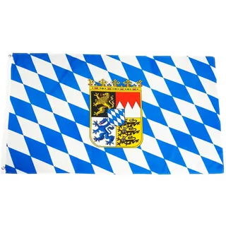 versandhandel-strauch Fahne Flagge Bayern mit Wappen - 90 x 150 cm