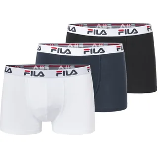 Fila Boxer FILA "JUNIOR BOY BOXER SHORTS", Jungen, Gr. 158/164, schwarz (schwarz, weiß navy), Single Jersey, Obermaterial: 95% Baumwolle, 5% Elasthan, unifarben, körpernah, Unterhosen, für KIDS