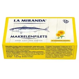 LA MIRANDA Makrelenfilets in Sonnenblumenöl entgrätet und gehäutet