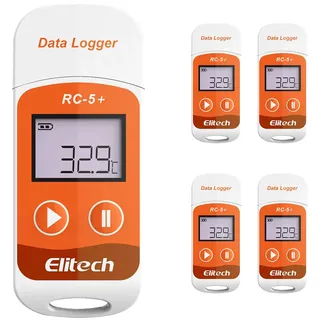Elitech RC-5 + USB PDF temperature datalogger upgraded from camera shutter LCD display data recorder 32000 points record capacity(5Packungen)...