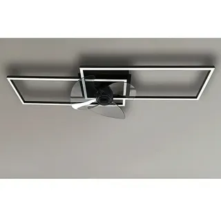 Deckenventilator mit LED-Beleuchtung Castelo  (Schwarz, 55 W)