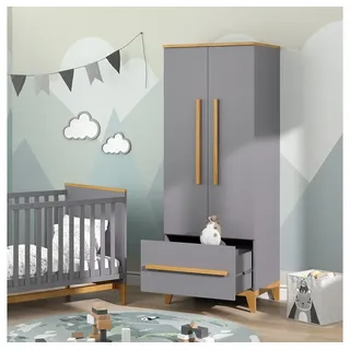 VitaliSpa Kinderkleiderschrank Malia Grau Eiche modern 70x187 cm