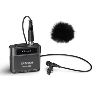 Tascam DR-10L Pro Lavalier-Recorder mit Windschutz - Schwarz