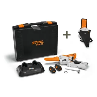 STIHL GTA 40 Set mit 2x Akku AS 2 und Ladegerät AL 5-2 + Holster + stabiler Transportkoffer mit Einlage, Akku-Astsäge, AS-System