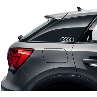 Audi Dekorfolie Ringe Logo Emblem Sticker Aufkleber silber