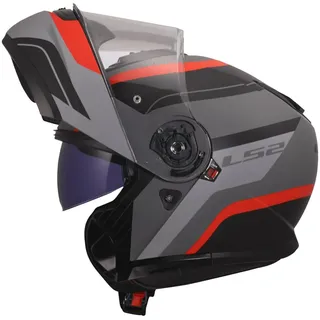 LS2 Strobe II Monza Schwarz/Grau/Rot XS