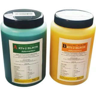 Flüssiges Abformsilikon 2 kg Dubliersilikon- Kautschuk für Formenbau RTV-2, Sh°20, Gießsilikon