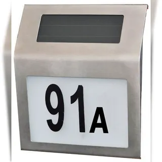 Gravidus Edelstahl Solar Hausnummer Nummer Leuchte beleuchtet Beleuchtung LED