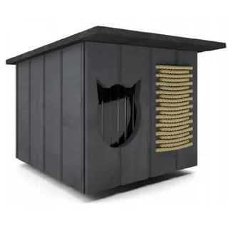 QLS Katzenhaus outdoor Hütte Höhle Winterfest isoliert Holz 56x47cm