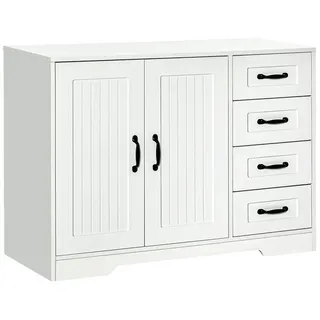 Homcom Sideboard Beistellschrank mit 4 Schubladen, verstellbarem Einlegeboden