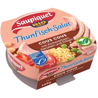 saupiquet Thunfisch Salat Cous Cous, MSC zertifiziert, Fix und fertig zubereitet, Ideal für unterwegs, 160g