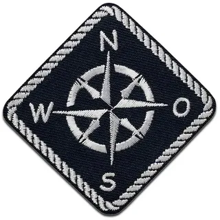 Mono-quick Kompass Maritim - Aufnäher, Bügelbild, Aufbügler, Applikationen, Patches, Flicken, zum aufbügeln, Größe: 7 x 7 cm