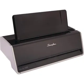 Swingline 74535 Elektrischer Locher mit 3 Löchern, 28 Blatt Kapazität, Dreilochstanzer, 3 Ringe, staufreifest, Touchscreen, Platin