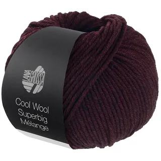 LANA GROSSA Cool Wool Superbig Melange 0203 burgund meliert Häkelwolle, 80 m