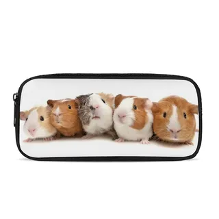 Kuiaobaty Federmäppchen Faultier Meerschweinchen Wolf Galaxy Schmetterling Bedruckte Federtasche Grundschule Studenten Langlebige Schreibtasche, 3D-Meerschweinchen, Schulranzen