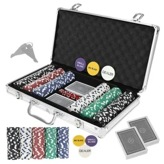 Iso Trade - Texas Strong 300 Tokens Poker Set + Suitcase 9554 Material Bingo, Mehrfarbig