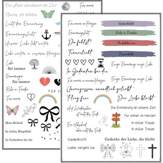 MilaBoo® Kerzentattoos Trauer I DIY Aufkleber für besondere Anlässe, einfache Anwendung, vielseitig einsetzbar (Trauer)