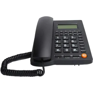 Kabelgebundenes Festnetz, Desktop-Kabeltelefon mit Großen Tasten, Anruferanzeige, Freisprechfunktion und Lautstärkeregelung für Office Home Hotel Usw. - Schwarz