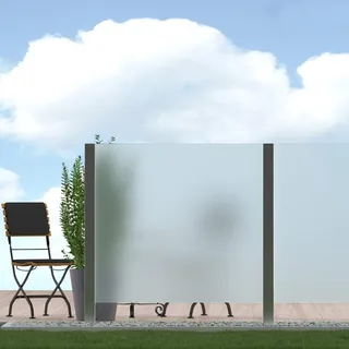 Bijon Sichtschutz Glas Terrassen, Windschutz Glaszaun, Garten, Vollflächig satiniert-PG3-I | 89x113,5cm