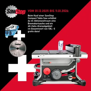 *Aktion* Compact Table Saw - Kompakte Tischsäge - Stoppt bei Hautkontakt