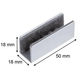 inova wohnen Bodenführung für Glasschiebetür 5 cm Grau