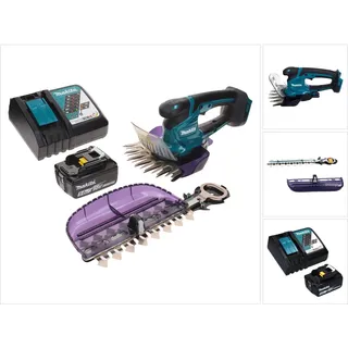Makita DUM 604 RT1X Akku Grasschere 18 V mit Gras- und Strauchscherblatt + 1x Akku 5,0 Ah + Ladegerät