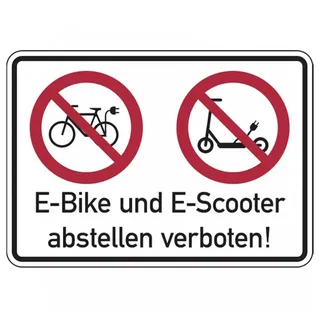 König Werbeanlagen Verbotsschild Kombischild E-Bike und E-Scooter verb 300 x 200 x 2 mm