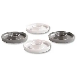 KESPER | Eierbecher, 4er Pack, Material: ø 10 x H 2 cm, Kunststoff, Maße: cm, Farbe: Creme, Grau | 41166