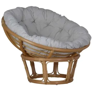 MiaMöbel Sessel Papasan Rattan 80 x 65 x 80 cm Honig
