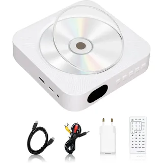 Adirigo DVD Player und CD Player mit HDMI Kabel Mini DVD Player für Fernseher Tragbarer CD Player Bluetooth Integrierter HiFi-Lautsprecher FM-Radio USB-Player