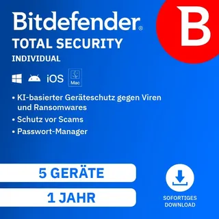 BitDefender Total Security 2026 Individual 5 Geräte 1 Jahr ESD