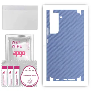 apgo Rückseite + Seiten Schutzfolie, Skin, kompatibel mit Samsung Galaxy S22 Plus, Hinten Displayschutzfolie aus Vinylfolie, Kratzfest, einfache Montage - Carbon Marine