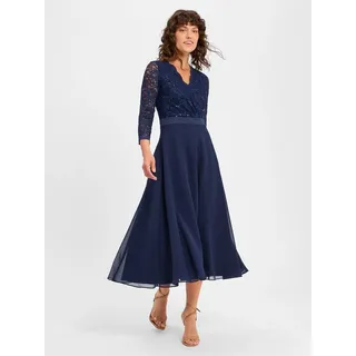Swing Kleid Midi Blau 38