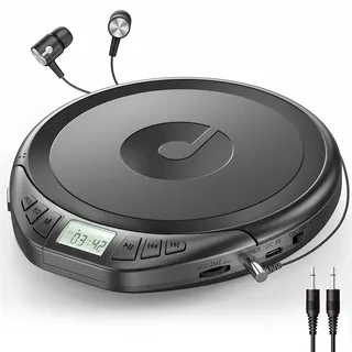 Gueray CD Spieler Tragbarer CD-Player Persönliche CD Players mit Kopfhörer LCD Display Anti-Skip Schutz HiFi Klassischer CD Musikplayer PROG-Speicherfunktion CD-Players für Auto Zuhause
