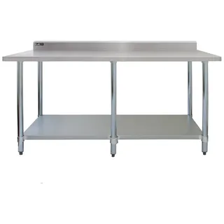 MONSTER SHOP Gastronomie Edelstahltisch Arbeitstisch Küchentisch Zerlegetisch Edelstahl 210cm