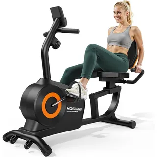 YoSuDa Liegeergometer für Zuhause mit 8 verstellbar Widerstandsstufen Magnetbremse, Leise Liegerad Heimtrainer, verstellbarer Sitz, einfache Montage, LCD-Display und Pulssensoren, bis 160kg, Heimtrainer Fahrrad