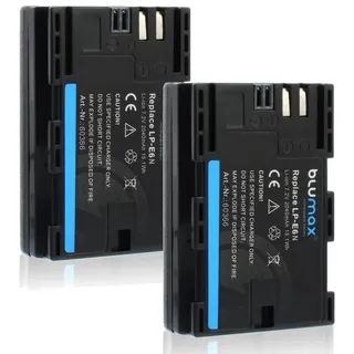 Blumax 2x LP-E6NH 2040mAh EOS R7 R6 Mark II 5DS 90D 7D XC15 Kamera-Akku schwarz