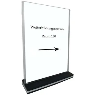 Hti-Living HTI-Line Tischaufsteller A3 Hochformat Werbeaufsteller Prospekthalter T-Ständer Menükartenhalter Plakathalter Fotorahmen Menüinfo Wegweiser