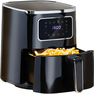 Alpina Airfryer 4.5L - Heißluftfritteuse 1-4 Personen - Air Fryer mit digitalem Touchscreen - einstellbare Temperatur 80 bis 200 Grad - Timer-Funk... - Schwarz