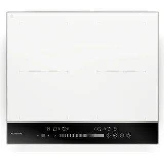 Klarstein DualTone Flex Induktionskochfeld - 4-Zonen Induktionsherd, 7200 W, Flex-Zonen, Schieberegler & Timer, Thermoboost, Weiß, Aluminiumrahmen... - Weiß