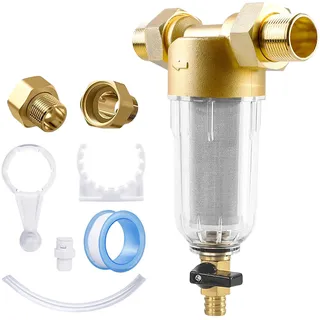 Wasserfilter Wiederverwendbare, 1 Zoll Rückspülfilter Wasserfilter Filter, Ausspülbarer Feinfilter Mit 3/4" Adapter, Wasser Vorfilter Sedimentfilter, Spin-down-Sedimentwasserfilter Für Brunnenwasser