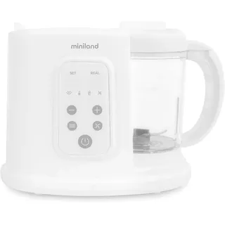 MINILAND BABY Miniland Chefy 6, Multifunktionale 6-in-1-Küchenmaschine für Babynahrung: Sterilisieren, Flaschen erwärmen, dämpfen, dampfgaren, mixen und auftauen.