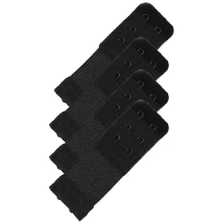 maDDma BH-Verlängerung 4 elastische BH-Verlängerung 30 mm 2 Reihen BH Zubehör Dessous (Sparpaket), schwarz schwarz