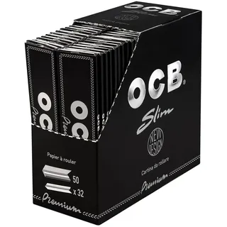 OCB Premium Slim King Size Papers Blättchen schwarz 10 Boxen (500 Booklets)