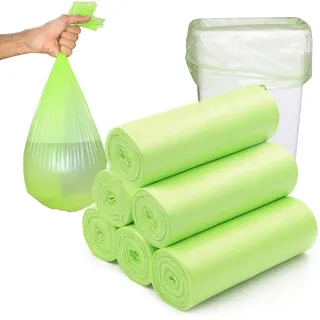 Biomüllbeutel 10 Liter x 120-2.6 gal Kompostierbare Bio Müllbeutel, Biomüllbeutel Papier für Küche, Büro, Wohnzimmer, Robust und Umweltfreundlich (45 x 50 cm)