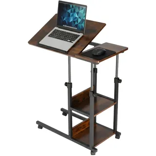 Relaxdays Laptoptisch, Mehrfarbig, Holzwerkstoff, Metall, 80x90x40 cm, Arbeitszimmer, Schreibtische, Laptoptische