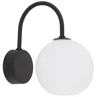 Licht-Erlebnisse Wandleuchte CIVOA, ohne Leuchtmittel, Metall Glas G9 21 cm hoch Schwarz Weiß Kugel Schirm Modern schwarz|weiß